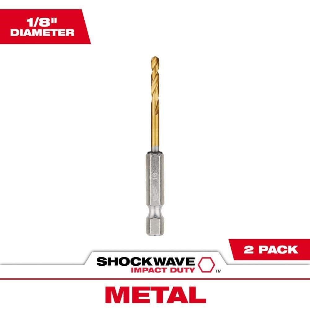 SHOCKWAVE 1/8 in. Titanium Twist Drill Bit (2-Pk)