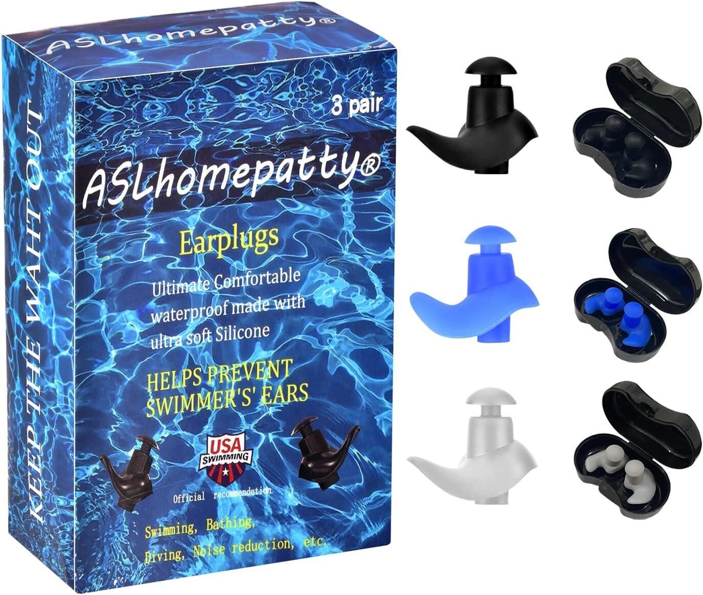 ASLhomepatty Earplugs - 3 Pair  Silicone