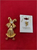 Angel Pin & MCM Gold Wire Brooch
