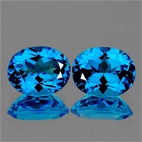 Natural AAA Swiss Blue Topaz Pair{Flawless-VVS1}