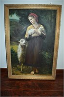 Bouguereau The Shepherdess Oil On Canvas 40" x 28"