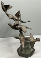 Cast Brass Flying Bird Sculpture
