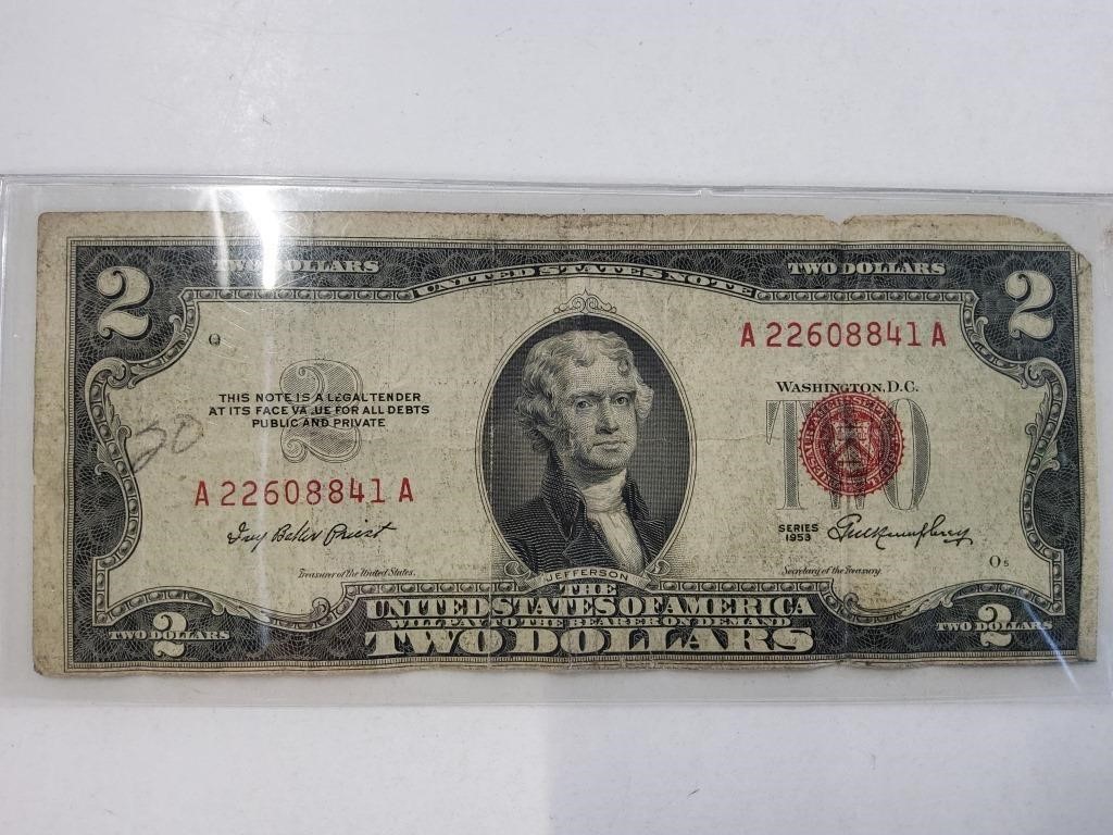 1953 $2 Red Seal Bill