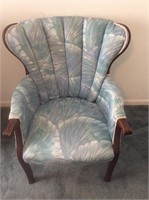 Blue Channel Back Arm Chair