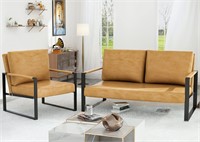 AWQM Faux Leather Sofa Set  Loveseat & Chair