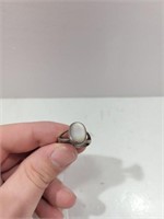 White Stone Ring, Marked Australia