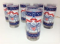 Eight Eagle Red White and Blue Glasses