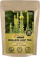 FullChea - Mullein Leaf Tea Bags, 20 Teabags,