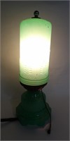 Vintage Green Glass Bedroom Lamp