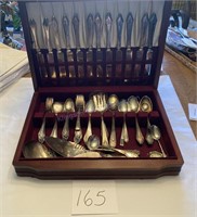 Miscellaneous silver plate flatware in case