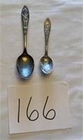 Two Military Silver Plate Souvenir Spoons Camp