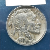 1937 S Buffalo Nickel 5C VF20 ANACS