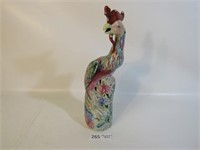 Colorful Porcelain Rooster Figurine - 13.5" Tall