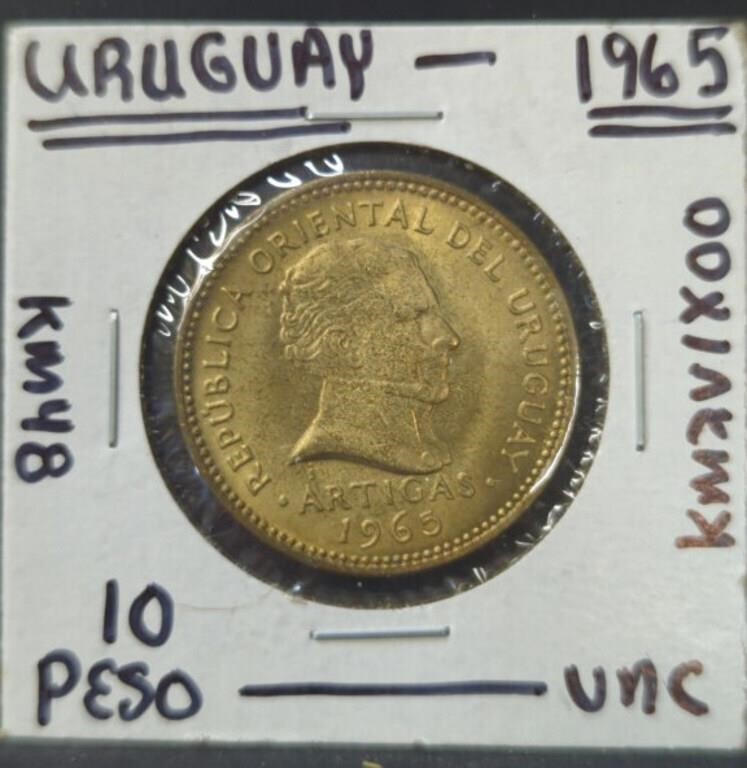 Uncirculated 1965 Uruguay coin