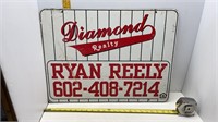 DIAMOND REALTY METAL SIGN-24X18-NO SHIPPING