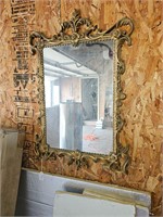Gold frame mirror, 27.5 long, 16.5 wide