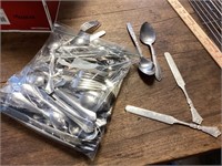Baggie of flatware, some is monogrammed Anna
