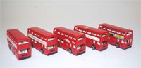 Five Matchbox Double Decker Leyland Tritan buses