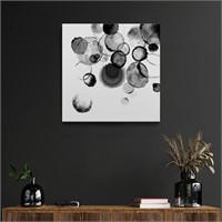 Wall Art Black and White Bubbles Prints 20”x20”