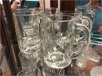 Vintage Pressed Glass Beer Mugs