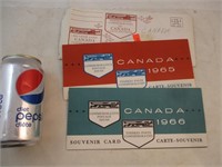3 cartes souvenirs du Canada remplies de timbres