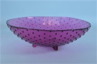 Large Flash Pink Glass Bowl