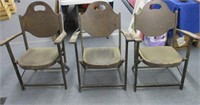 3 louis rastetter & son wooden folding chairs
