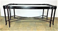 Ornate Coffee Table with Inset Beveled Glass