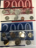 2000 Uncirculated Coin Sets, both D and P sets,