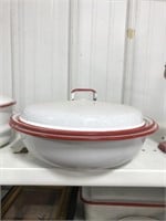 ENAMEL PANS AND LID