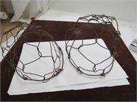 Pair Primitive Wire Horse Muzzles