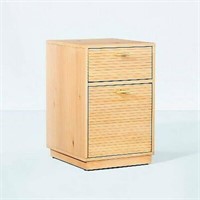 Grooved Wood 2-Drawer Vertical Filing Cabinet