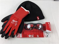 MILWAUKEE GLOVES, GLASSES & HAT