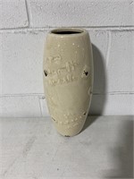 RUSTIC CERAMIC FLOWER VASE 12IN X 4IN