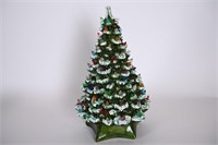 Vintage Green Ceramic Lighted Christmas Tree