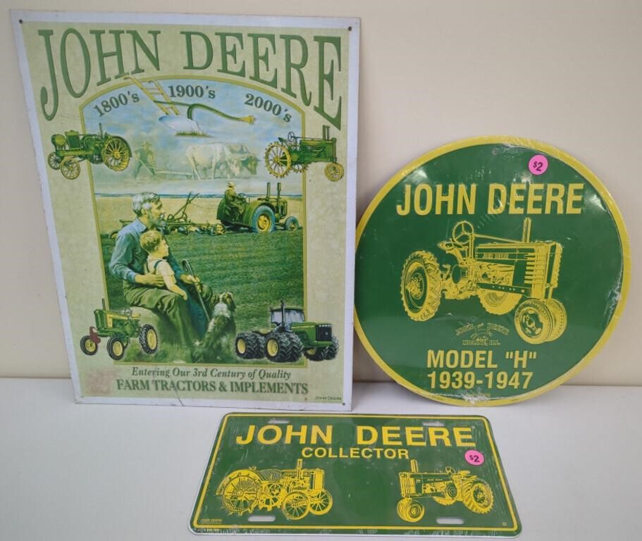 3 JD Tin Novelty Signs