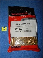 7.62x39 Unprimed Winchester Brass 50ct