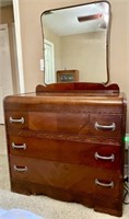 1930s Art Deco Chest and Mirror Waterfall Style