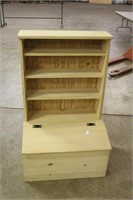 PINE TOY BOX WITH SHELVES, UNUSED