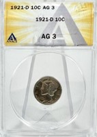 1921-D MERCURY DIME