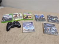 Xbox 360 Remote Controller, 3 Games and Other Game