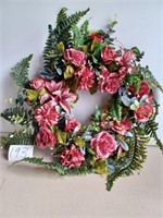 HANDMADE FLORAL HANGING WREATH. 24 INCHES ROUND