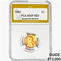1984 Lincoln Memorial Cent PGA MS69 RED DBL Die