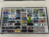 56 Car Mirrored Display Case with 52 Vehicles
