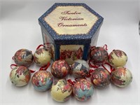 Vintage Christmas Victorian Ornaments set of 12