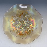 NW Marigold Grape Leaves Ruffled Bowl