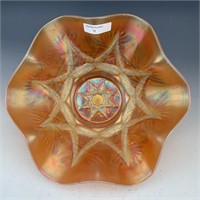 Dugan Peach Opal Ski Star Ruffled Bowl