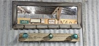 Rustic Style Mirror & Vintage Insulator Coat Rack