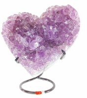 Heart Shaped Amethyst Specimen W/ Stand