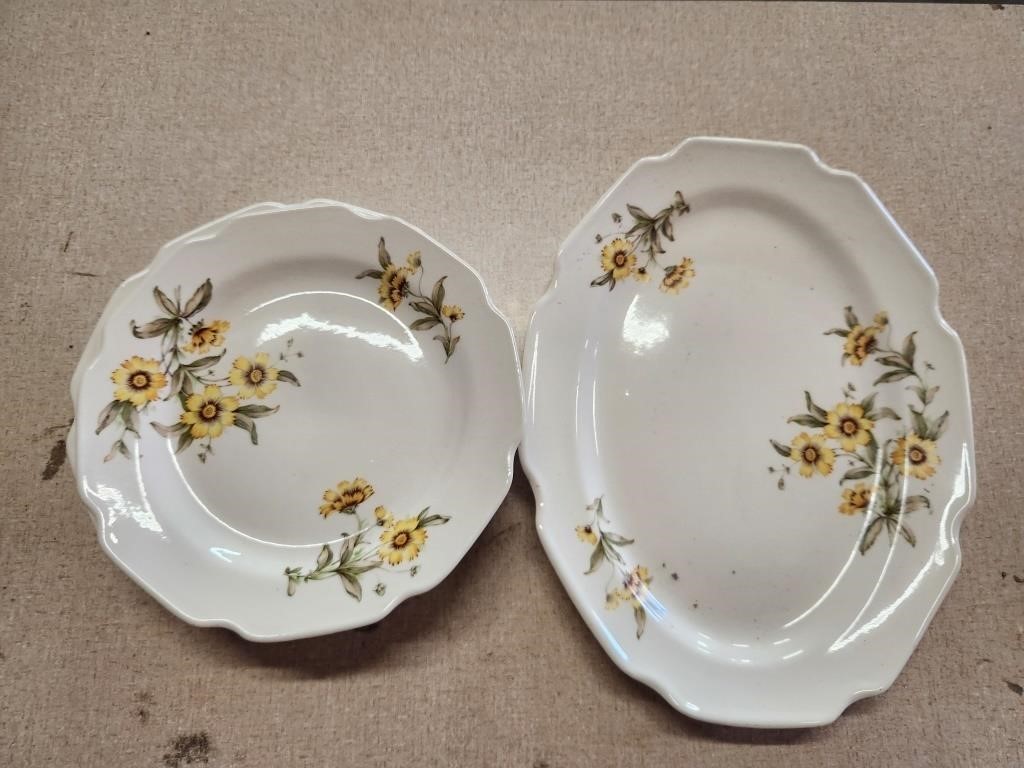 Vintage Sun Flower Plates & Platter